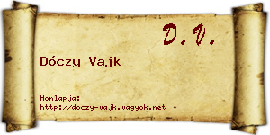 Dóczy Vajk névjegykártya